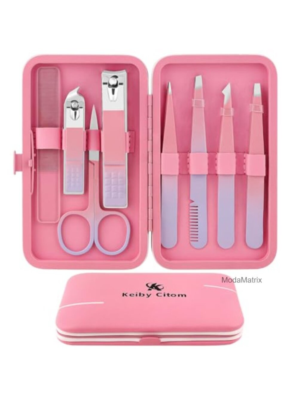 8Pc Stainless Steel Tweezers Set Eyebrow Plucking Nail Clipper Manicure Kit